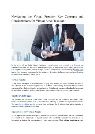 Navigating the Virtual Frontier_ Key Concepts and Considerations for Virtual Asset Taxation