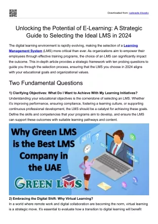 E-Learning A Strategic Guide to Selecting the Ideal LMS in 2024