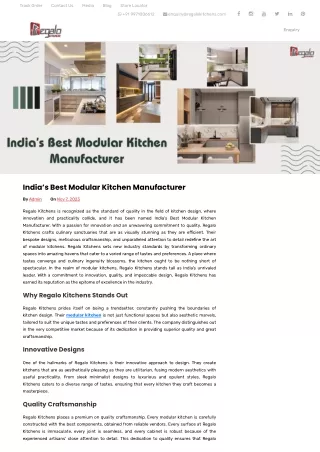 India’s Best Modular Kitchen Manufacturer