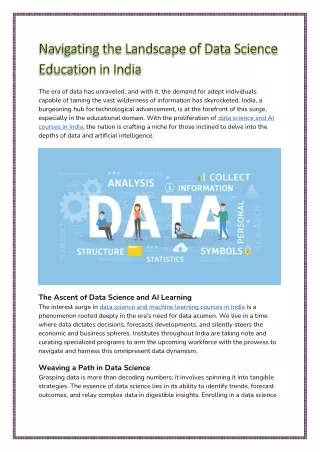 Navigating the Landscape of Data Science Education in India