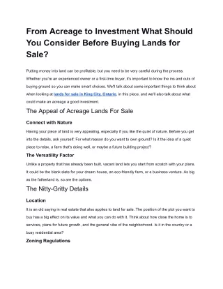 Buying Lands for Sale barclay