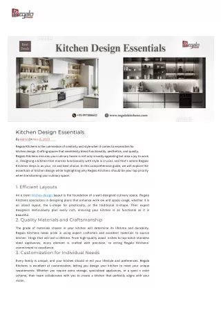 Kitchen Design Essentials