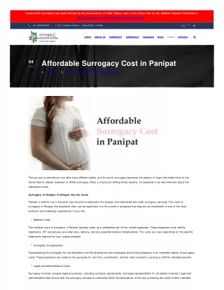 Affordable Surrogacy Cost in Panipat
