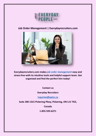 Job Order Management | Everydayrecruiters.com