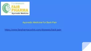 Ayurvedic Medicine For Back Pain