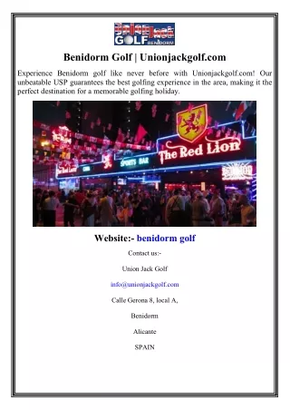 Benidorm Golf  Unionjackgolf.com