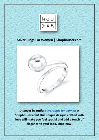 Silver Rings For Women | Shophouser.com