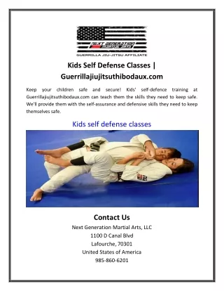 Kids Self Defense Classes | Guerrillajiujitsuthibodaux.com