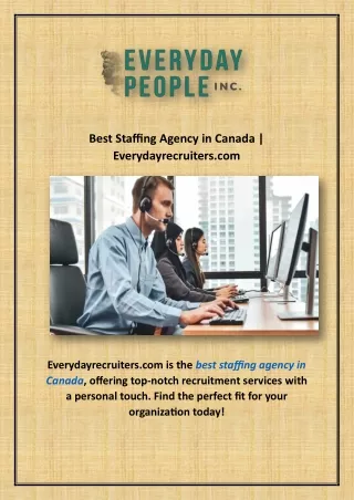 Best Staffing Agency In Canada | Everydayrecruiters.com