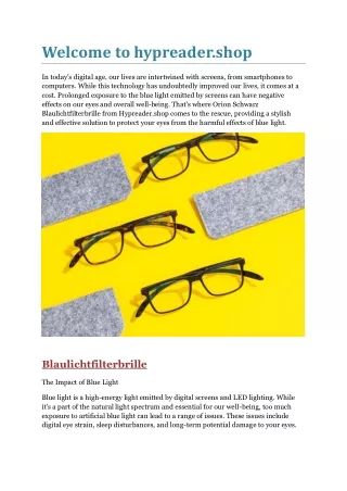 Blaulichtfilter Brille