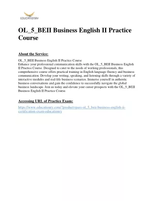 OL_5_BEII Business English II Practice Course