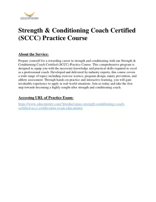 Strength & Conditioning Coach Certified (SCCC) Practice Course