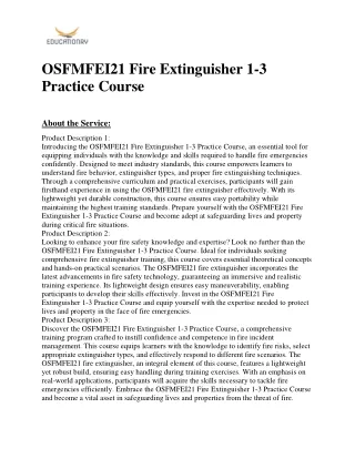 OSFMFEI21 Fire Extinguisher 1-3 Practice Course