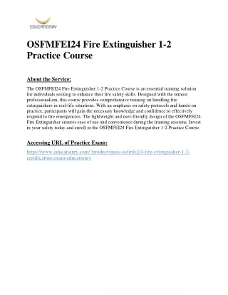 OSFMFEI24 Fire Extinguisher 1-2 Practice Course