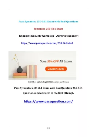 Symantec 250-561 Practice Test Questions