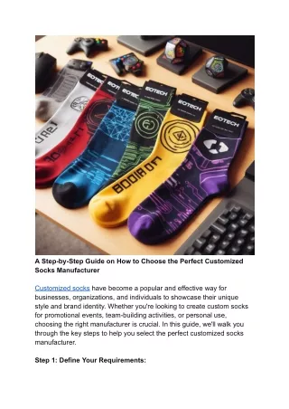 A Step-by-Step Guide on How to Choose the Perfect Customized Socks Manufacturer