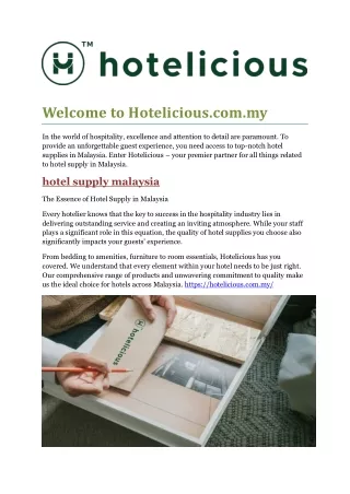 hotel supply kl