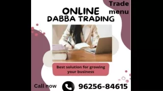 Dabba Trading Contact No. | 96256-84615 | Trade Menu