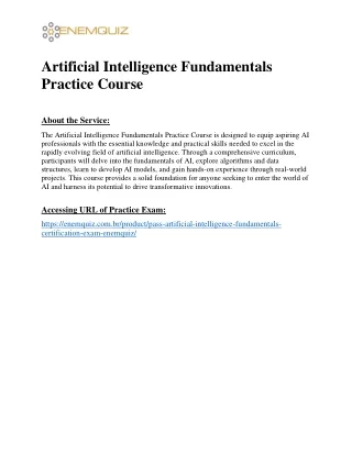 Artificial Intelligence Fundamentals Practice Course