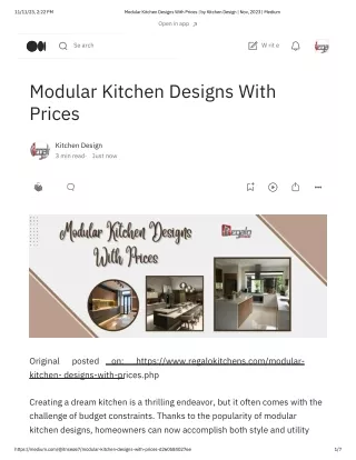 Modular Kitchen Designs With Prices