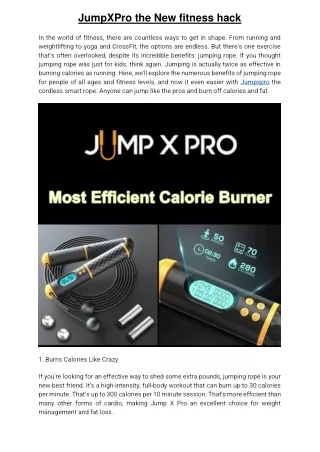 JumpX Pro: The Tangle-Free, Portable Smart Jump Rope That's Perfect for Any Work