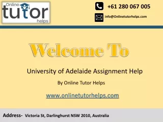 University of Adelaide Assignment Help