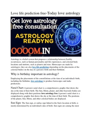 Love life prediction free-Today love astrology