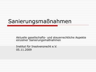 Sanierungsmaßnahmen