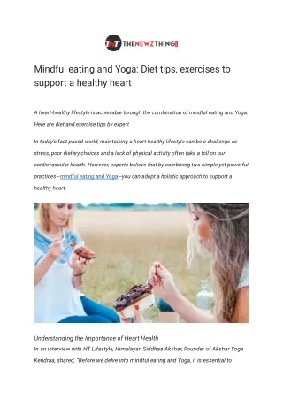 Mindful eating and Yoga_ Diet tips, exercises to support a healthy heart