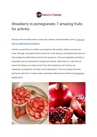 Strawberry to pomegranate; 7 amazing fruits for arthritis