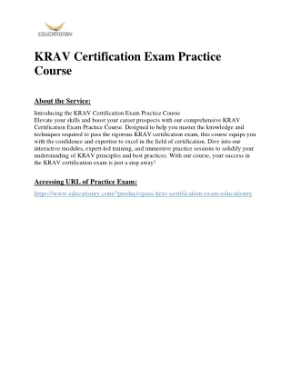 KRAV Certification Exam Practice Course