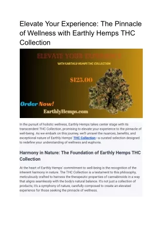 Elevate Your Experience_ The Pinnacle of Wellness with Earthly Hemps THC Collection