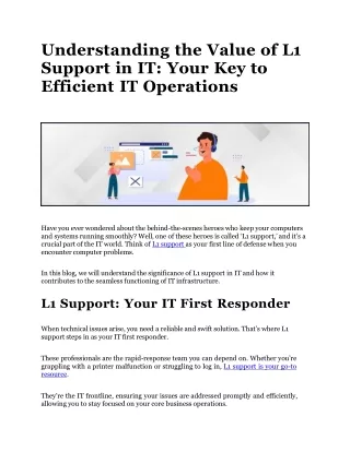 Understanding the Value of L1 Support in IT