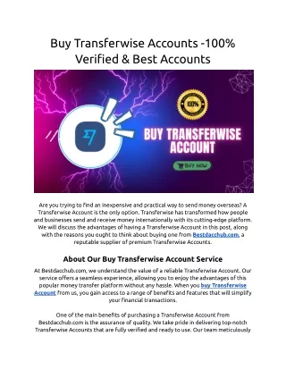 Buy Transferwise Accounts