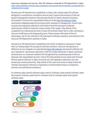 "Qatar's HR Revolution: Embracing the Future with Top-Notch Software"