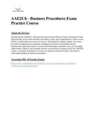 AAE2Ch - Business Procedures Exam Practice Course