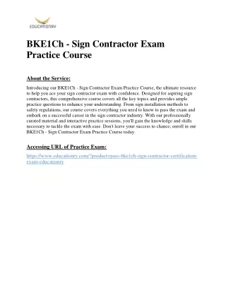 BKE1Ch - Sign Contractor Exam Practice Course