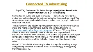 Connected TV advertising