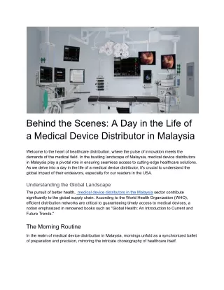 Behind the Scenes_ A Day in the Life of a Medical Device Distributor in Malaysia