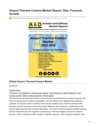 Airport Thermal Camera Market Report Size Forecast Growth