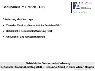 Gesundheit im Betrieb - GiB