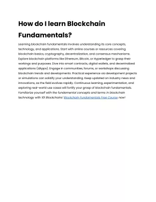 How do I learn blockchain fundamentals_