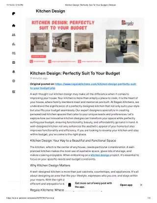 Kitchen Design: Perfectly Suit To Your Budget