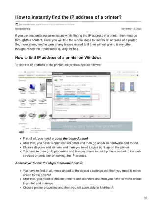 How to instantly find the IP address of a printer