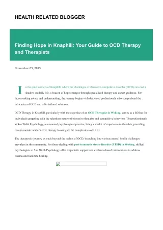 Guide to OCD Therapy and Therapists