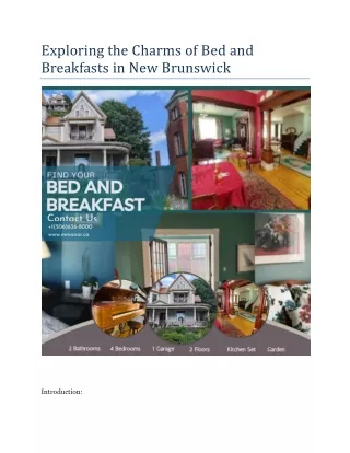 Exploring the Charms of Bed and Breakfasts in New Brunswick