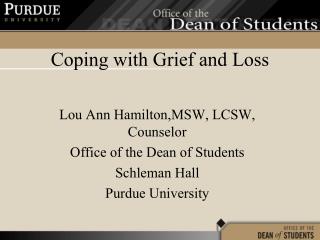 Coping with Grief and Loss