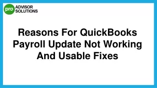 Best Way To Rectify QuickBooks Payroll Update Not Working Issue