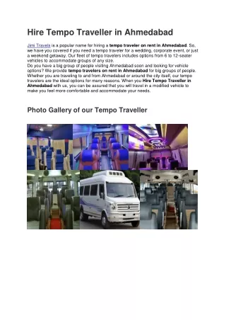 BOOK TEMPO TRAVELLER AHMEDABAD