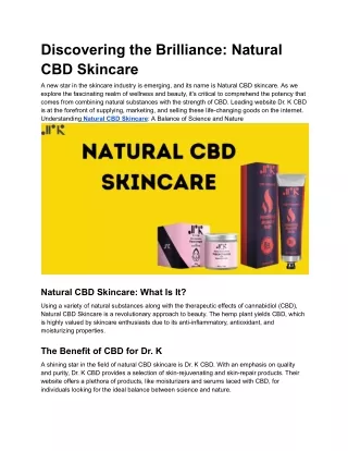 Discovering the Brilliance_ Natural CBD Skincare